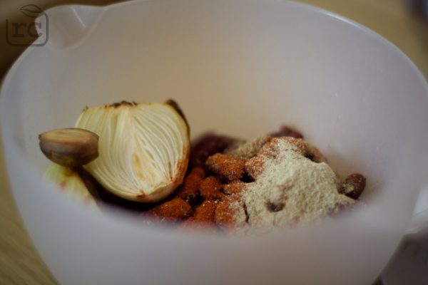 Schnelles Rezept für gefüllte Süßkartoffeln mit Bohnenmus Winter